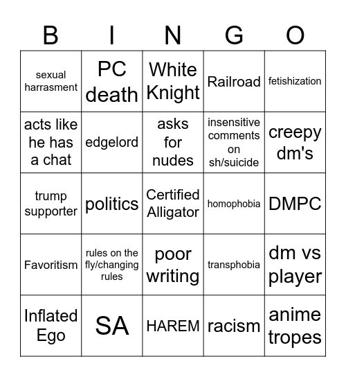 Nekopara DM Bingo Card