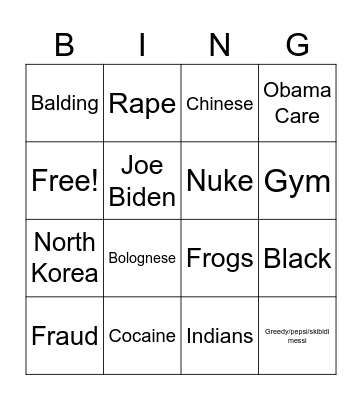 Hyzzzz Bingo Card