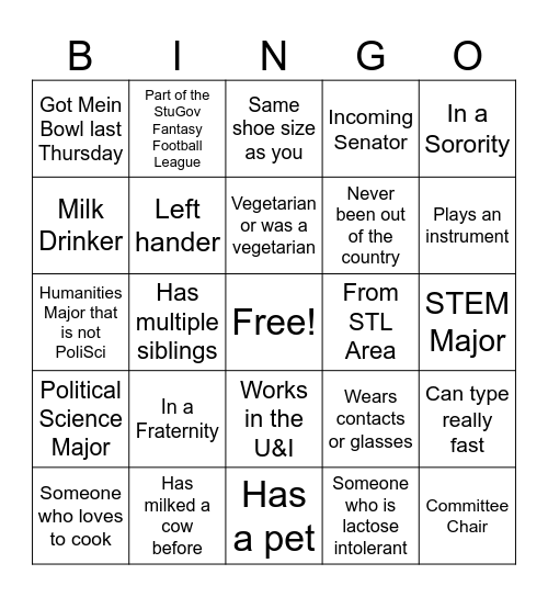 Fall Retreat Bingo Card