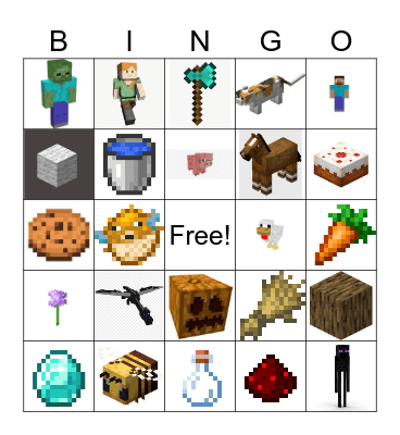 Minecraft Bingo Card