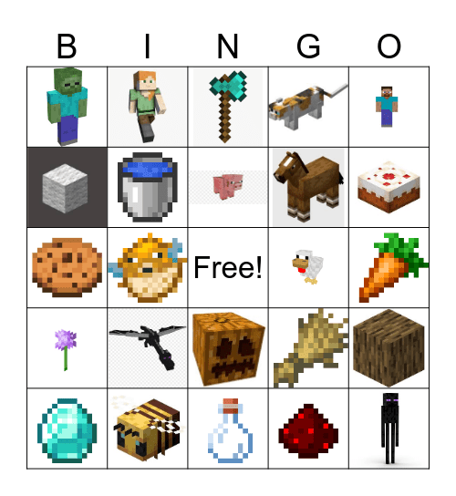 Minecraft Bingo Card