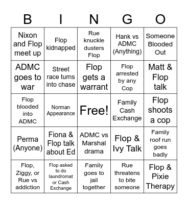 September Flop Dugong Bingo Card
