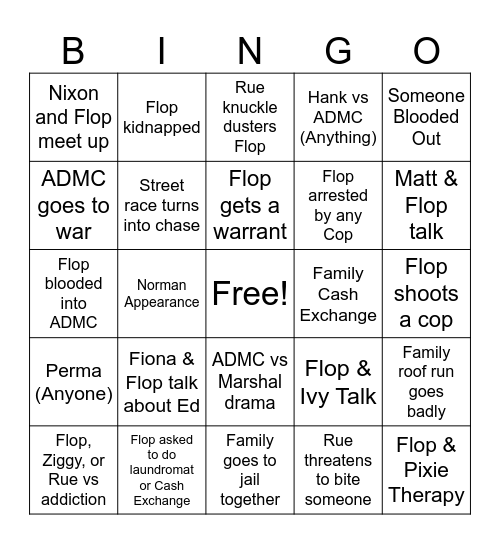 September Flop Dugong Bingo Card