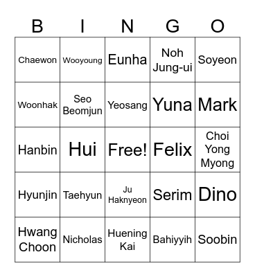 Yeonjun's Birthday Party Bingo Card