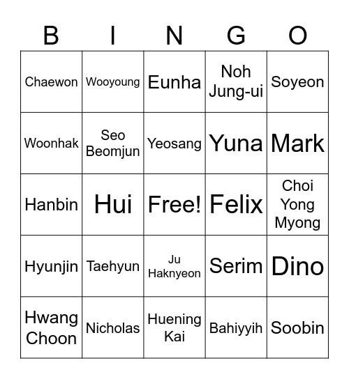 Yeonjun's Birthday Party Bingo Card