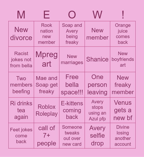 Server bingo :3 Bingo Card