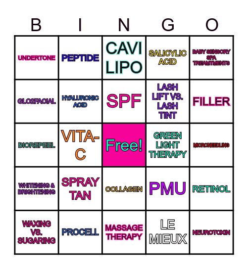 JMR BEAUTY BINGO Card