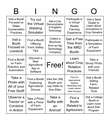 Husker Harvest Days BINGO Card