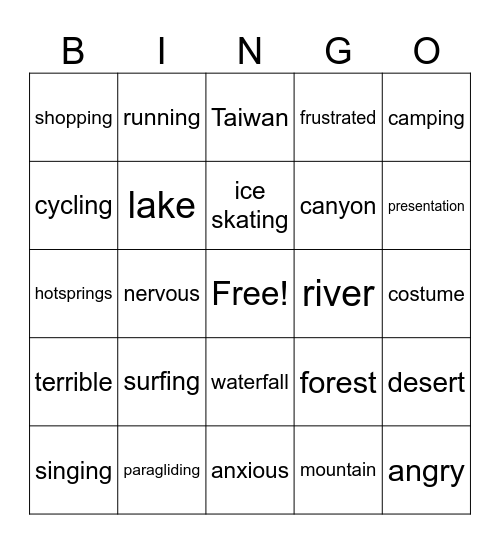 Una Bingo Card