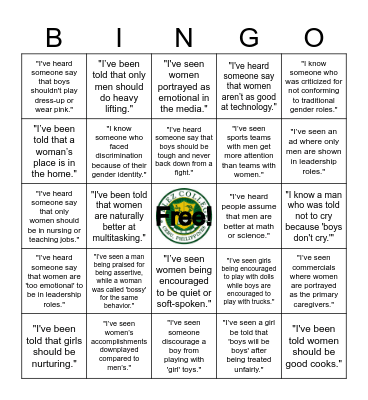 MS. PIA'S GENDER BINGO Card