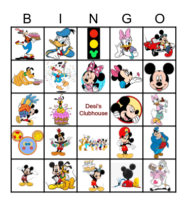 Desi’s Clubhouse Bingo Card