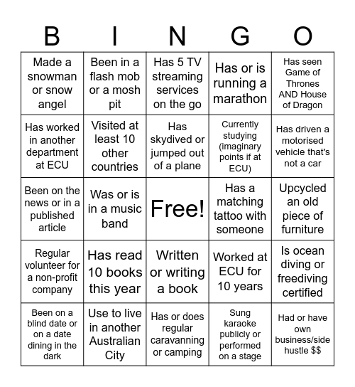 R U Ok? Ask a colleague! Bingo Card