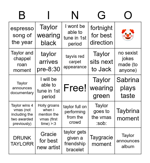 VMAS 2024 WOO Bingo Card