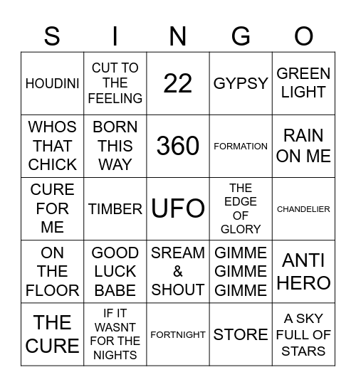 950 JAMES BDAY LIST Bingo Card