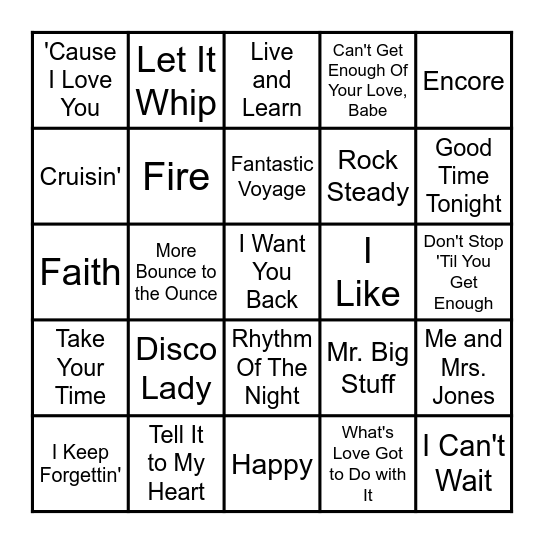 VIBE BINGO ROUND ONE Bingo Card