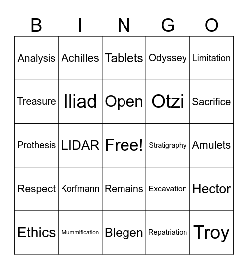 Prelim revision Bingo Card