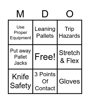 Home Depot Bingo Card