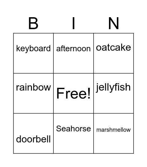 Lilly Bingo Card