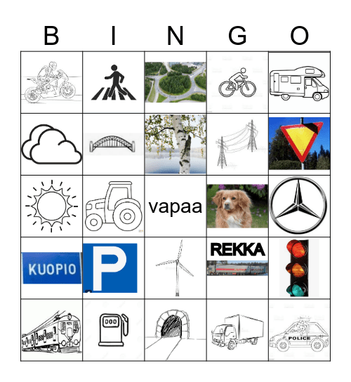 zwart wit autobingo Card