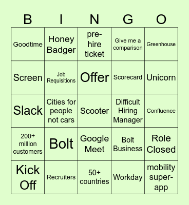Bolt Business Bingooooo Bingo Card