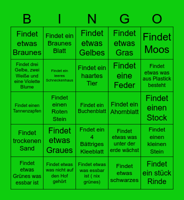 Umwelt Bingo Card