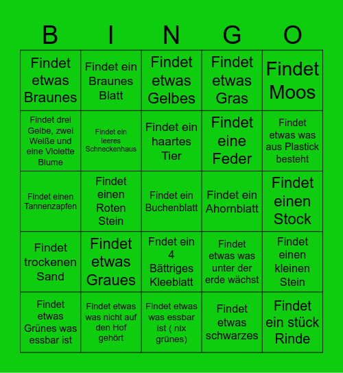 Umwelt Bingo Card