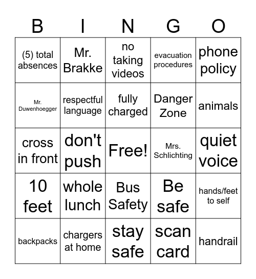 Advisory Slide Show Bingo Card