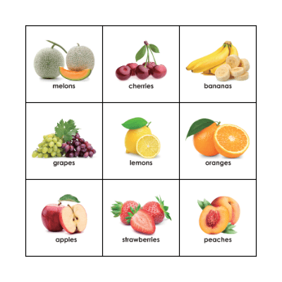 FRUIT BINGO Card