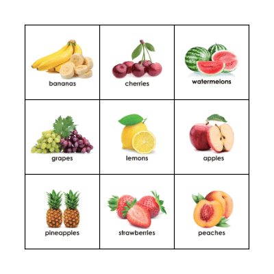 FRUIT BINGO Card