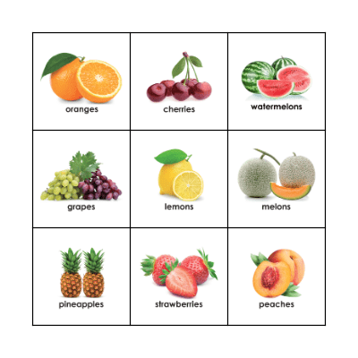 FRUIT BINGO Card