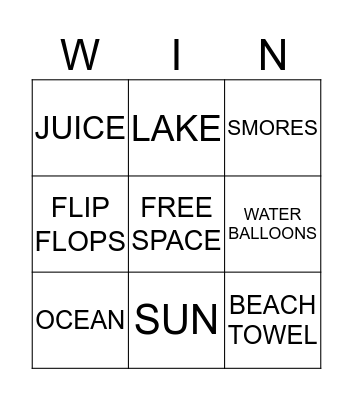 SUMMER FUN! Bingo Card