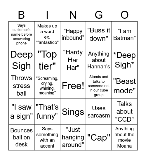 Phillip BINGO Card