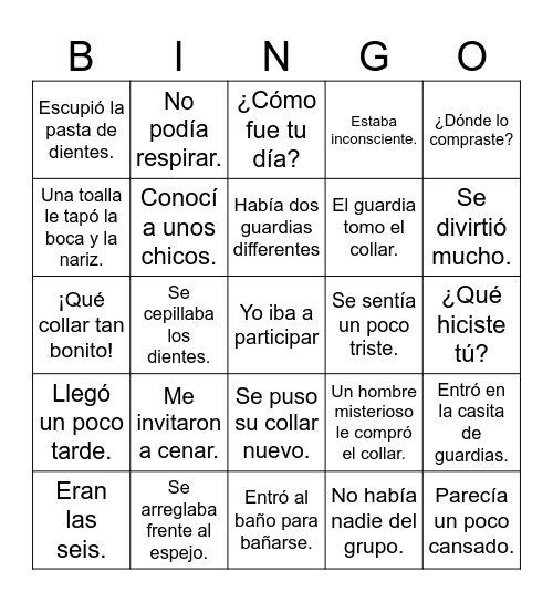 Problemas en Paraíso 4 Bingo Card