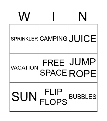SUMMER FUN! Bingo Card
