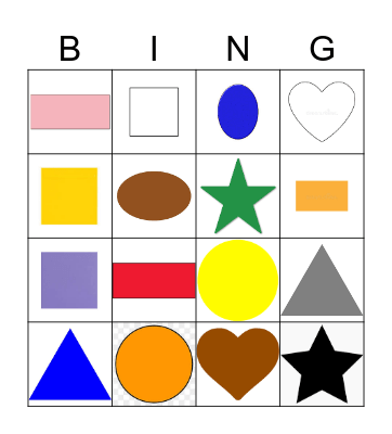 Shapes Bingo Card