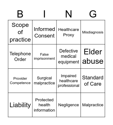 N350 Legal Concepts Bingo Card