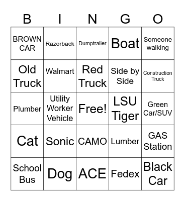 Coffee Trip Bingo Card