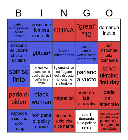 dibattito Bingo Card