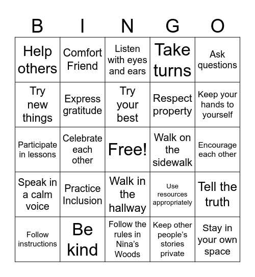 R2S1 BINGO Card