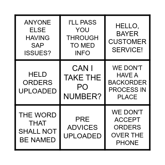 CUSTOMER SERVICE WEEK BINGO Card