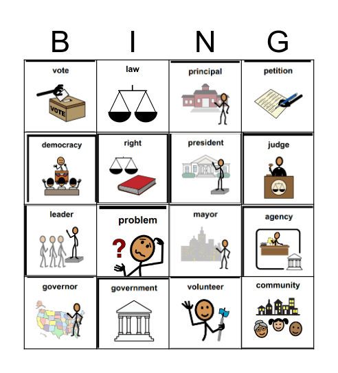Leaders in Our Country Bingo Card