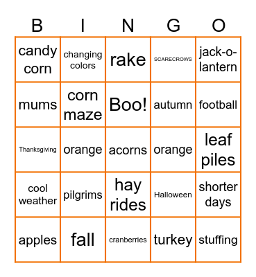 Autumn! Bingo Card