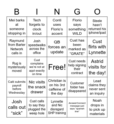 Office Bingo Card