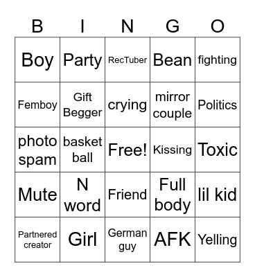 Recenter Bingo Card