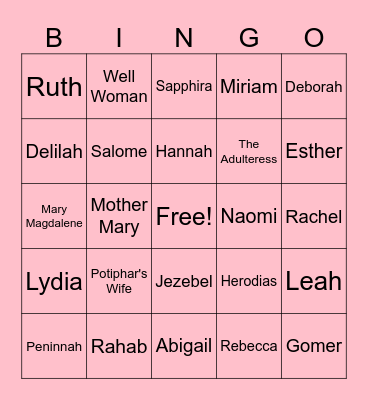 Bible Babes Bingo Card