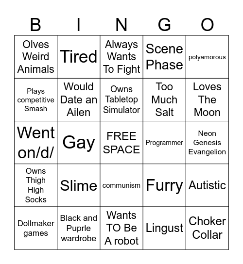 how kowns Bingo Card
