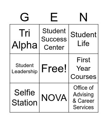 EKU Gen1 Bingo Card