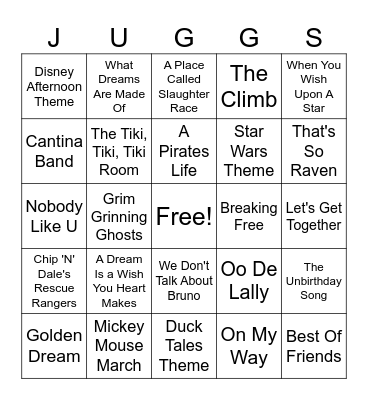 Disney 3.0 Bingo Card