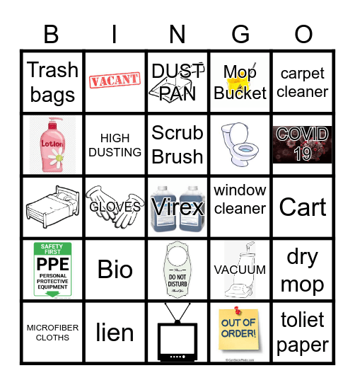 HOUSEKEEPING Bingo Card