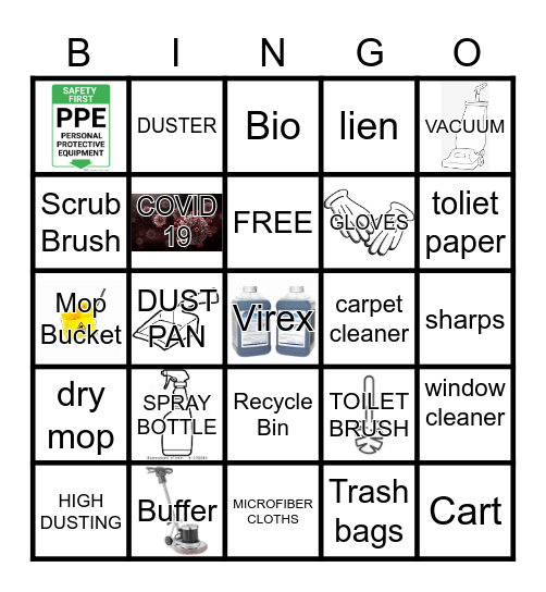 HOUSEKEEPING Bingo Card